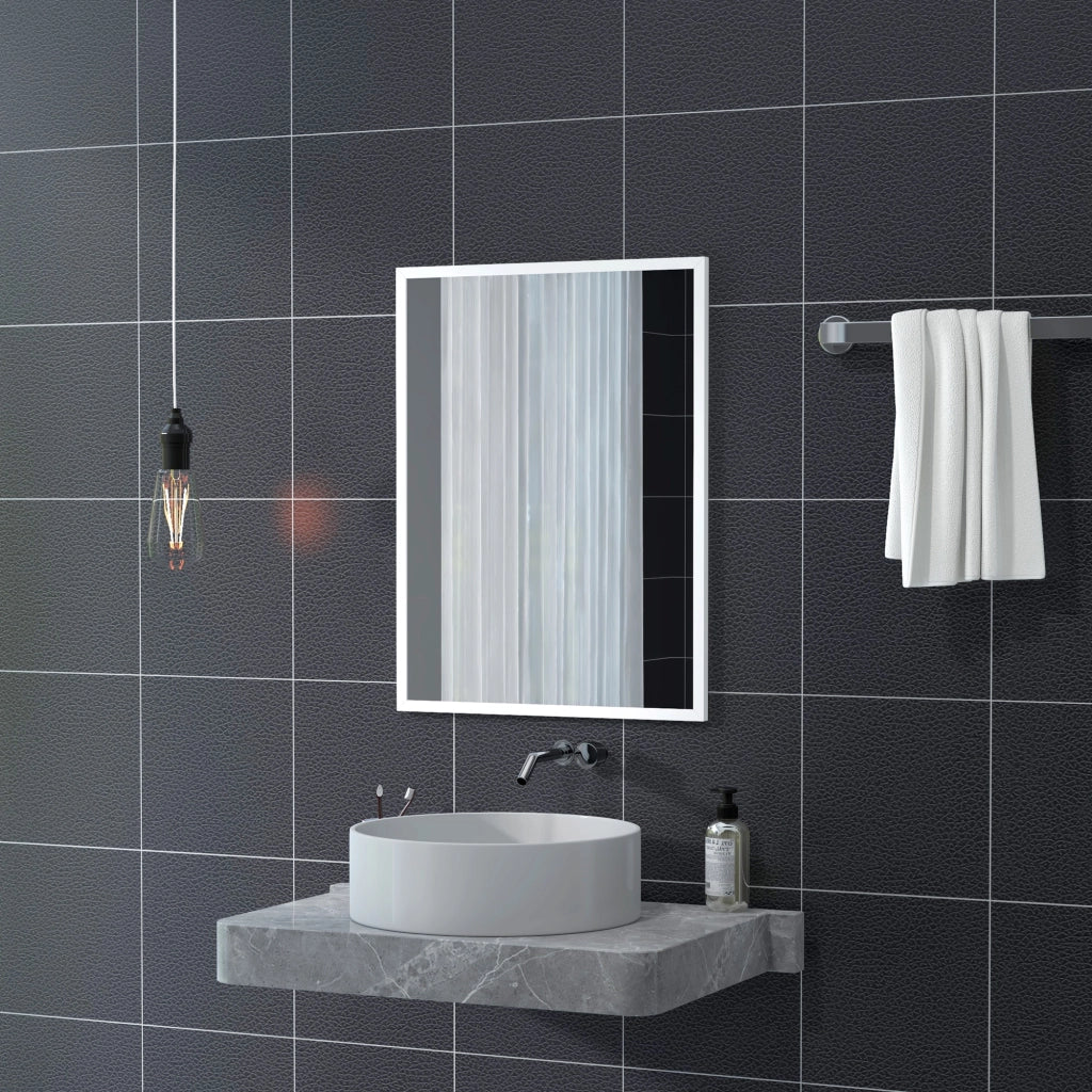 Specchio da parete rettangolare ¨C Minimal ¨C 60x80 cm bianco