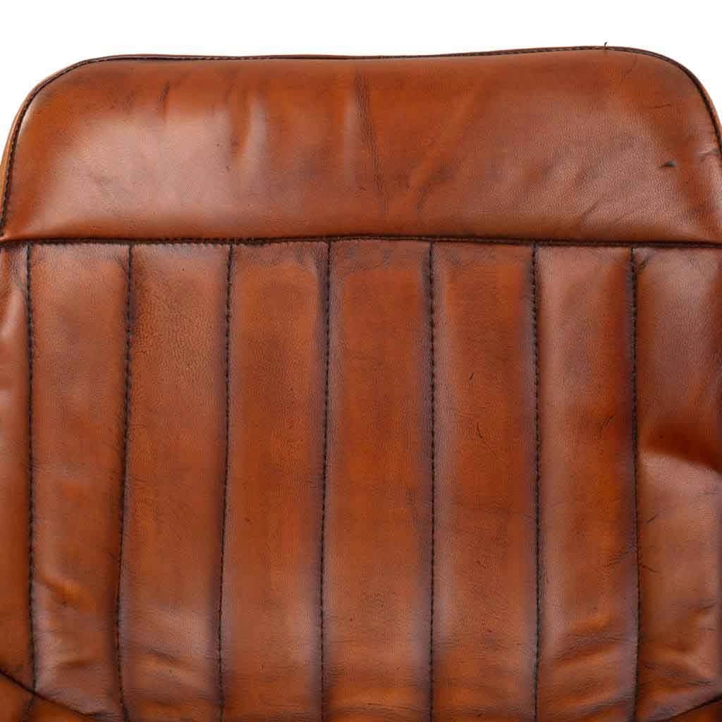 Sedia in metallo e pelle marrone 46x49x78,5h