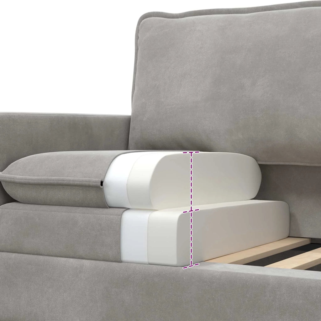 Set di divani 2 pcs Grigio Chiaro Velluto 3417127