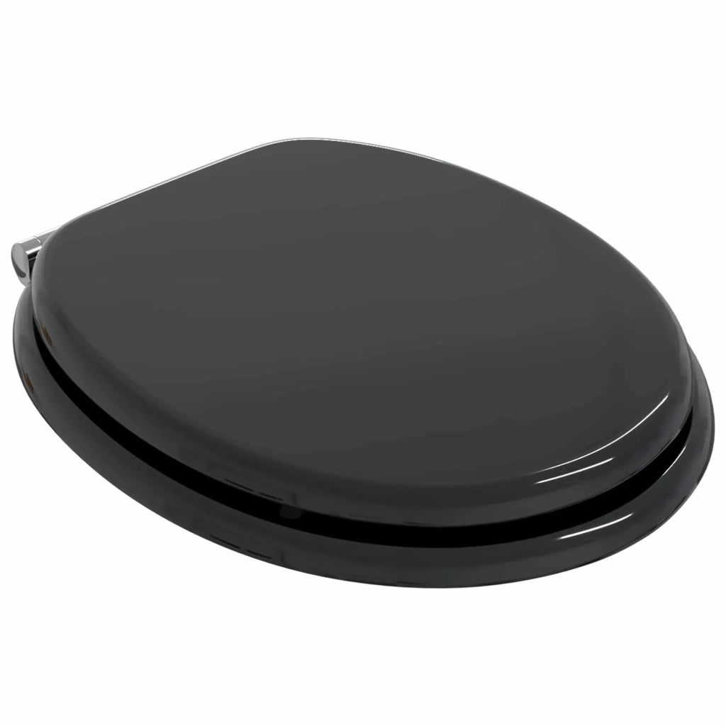 Sedile per toilette con chiusura morbida 2 pcs Nero 44 x 38 cm 3414530