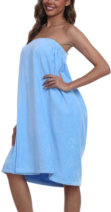 Sauna handdoek per donna con cintura elastica e chiusura a clip