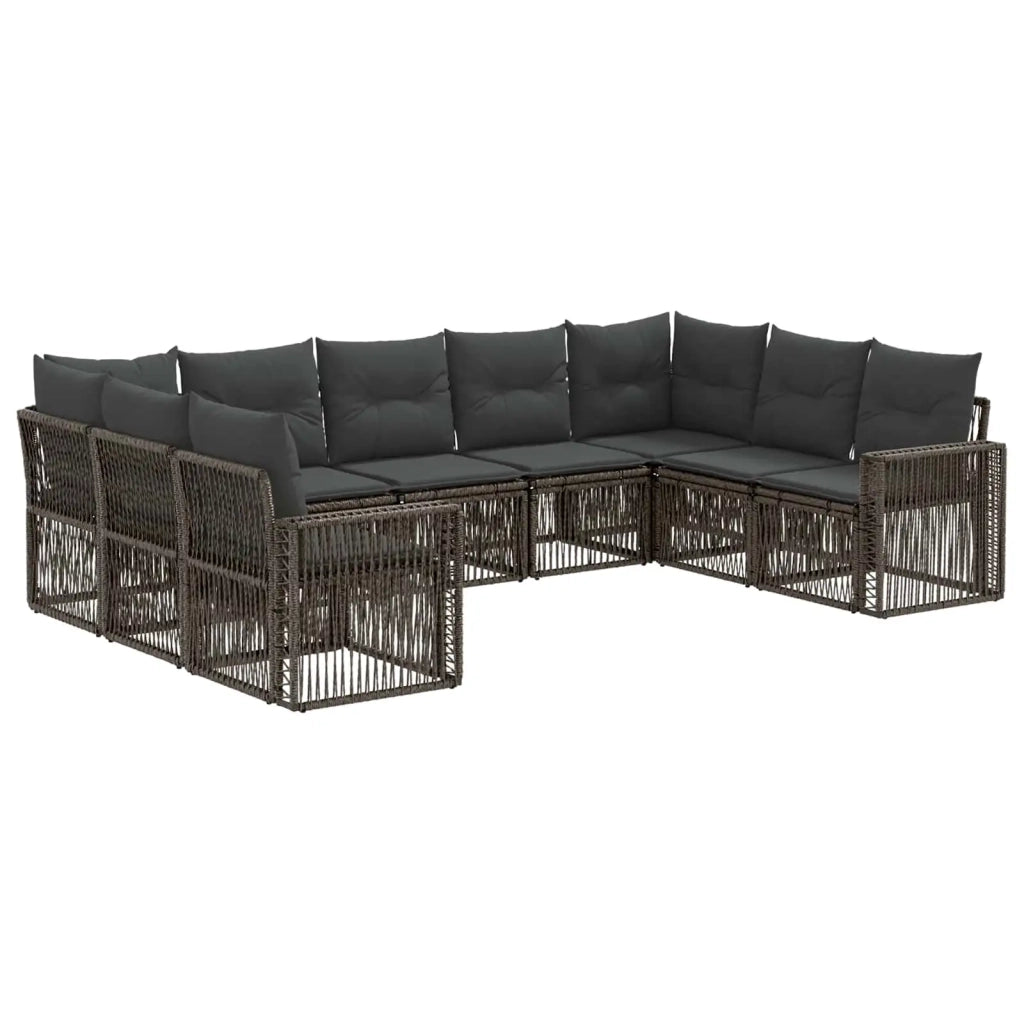 Set Divano da Giardino 9 pz Grigio e Grigio Scuro polyrattan 3435227