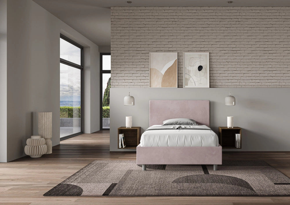 Letto 1 Piazza e Mezzo 120x190 cm con Rete Adele Glicine