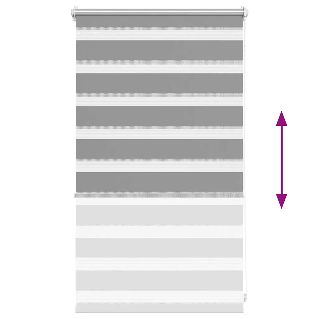 Tenda a rullo | Tenda avvolgibile zebra 50,9x100 cm Tessuto Larghezza 46,7 cm grigio
