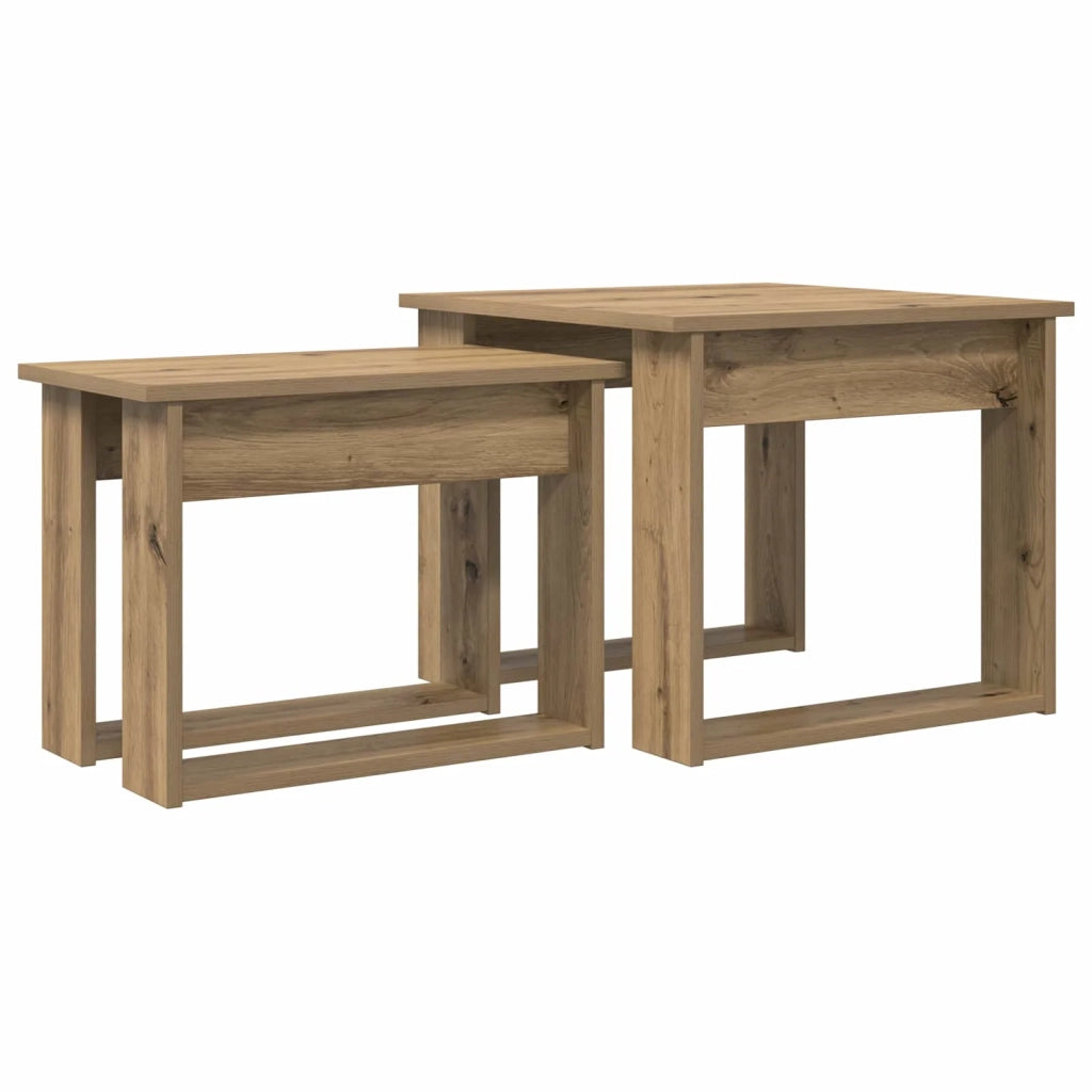 Set di Tavolini da Caffè 2 pcs Rovere artigianale 8000131