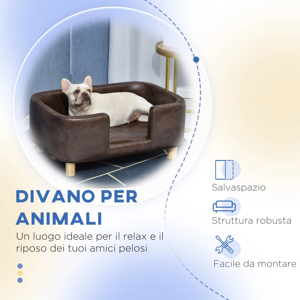 Divanetto per Cani ¨C Minimal ¨C Marrone Scuro 74x48.5x31cm