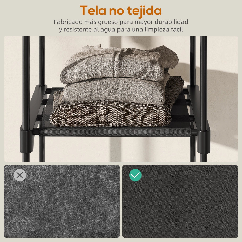 Armadio con Ripiani e Appendiabiti ¨C Minimal ¨C Nero 182x43x185 cm