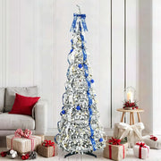 Albero di Natale artificiale con 200 LED Bianco 210 cm PVC 42018637