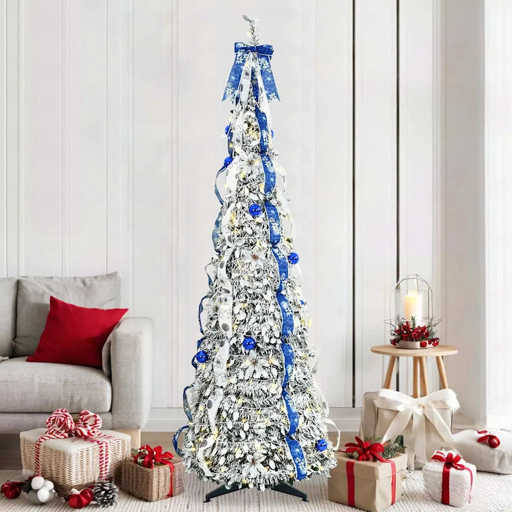 Albero di Natale artificiale con 200 LED Bianco 210 cm PVC 42018637