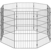 Recinto per Cani Pannelli 50x80 cm Espandibile e Pieghevole in Metallo Nero