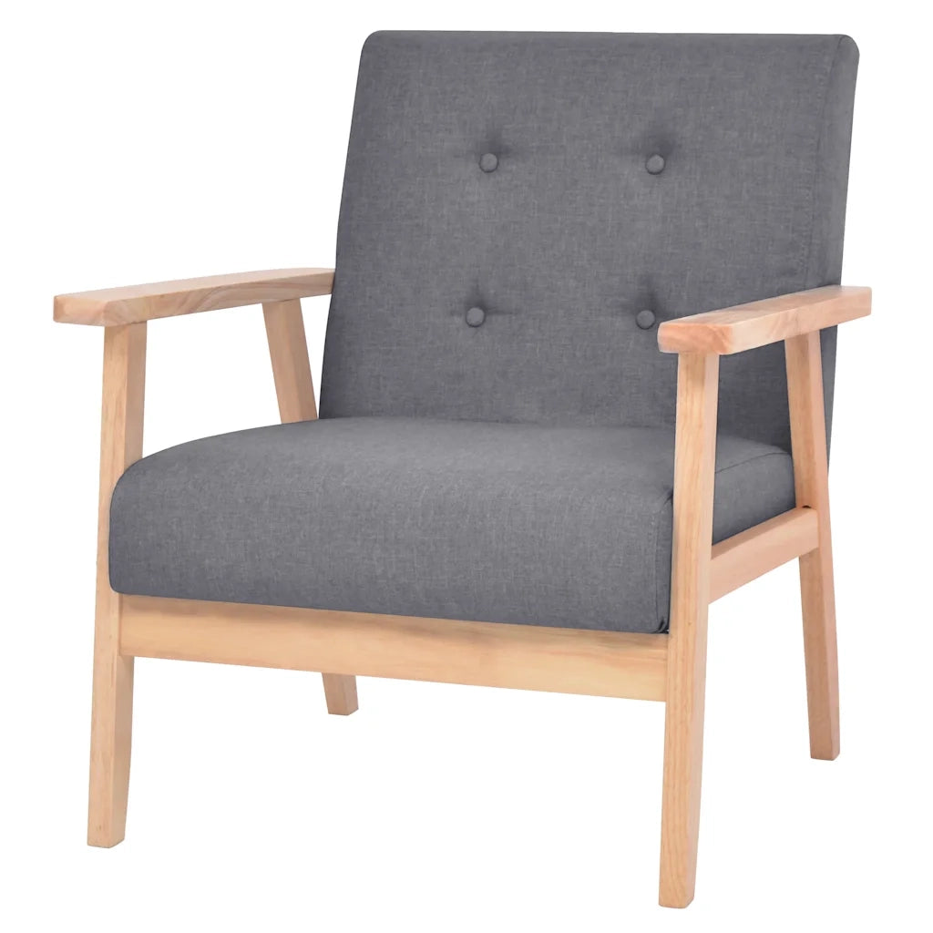 Set di Divani 3 pz in Tessuto Grigio Scuro 274926