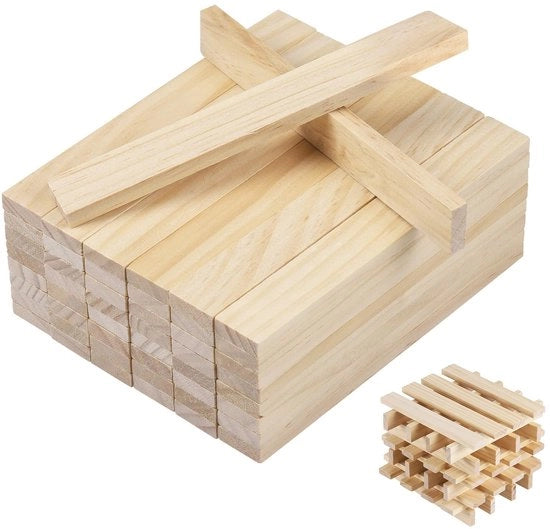 Blocchi di legno per costruzioni 50 pezzi - Dimensioni 160 x 22 x 8 mm