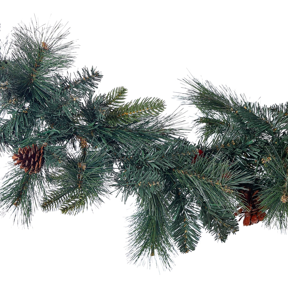 Festone di Natale artificiale a LED 180 cm verde decorazione natalizia accessorio