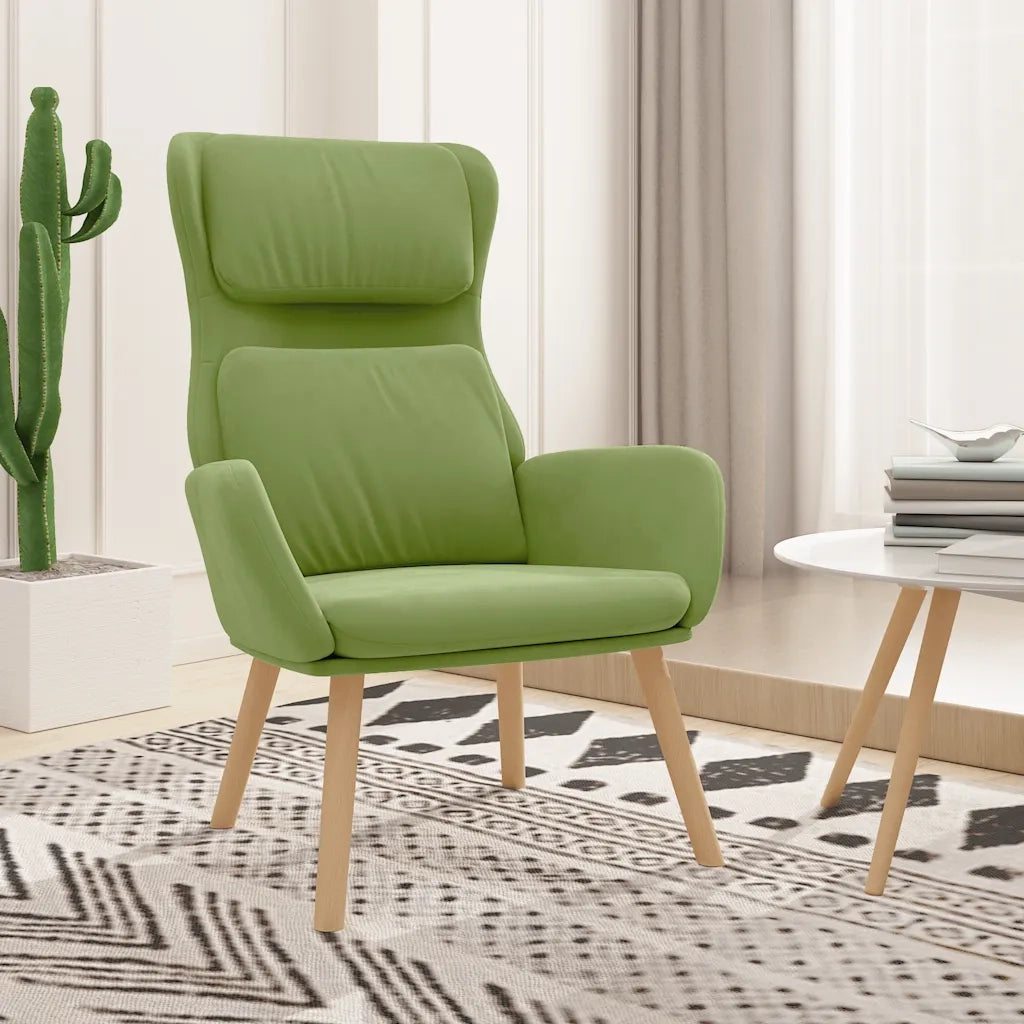 Poltrona Relax Verde Chiaro in Velluto 341354