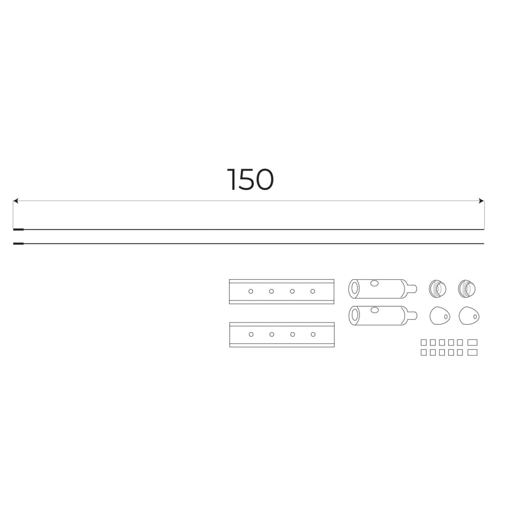 Kit cavi 150 cm per binari magnetici nero Maxlight