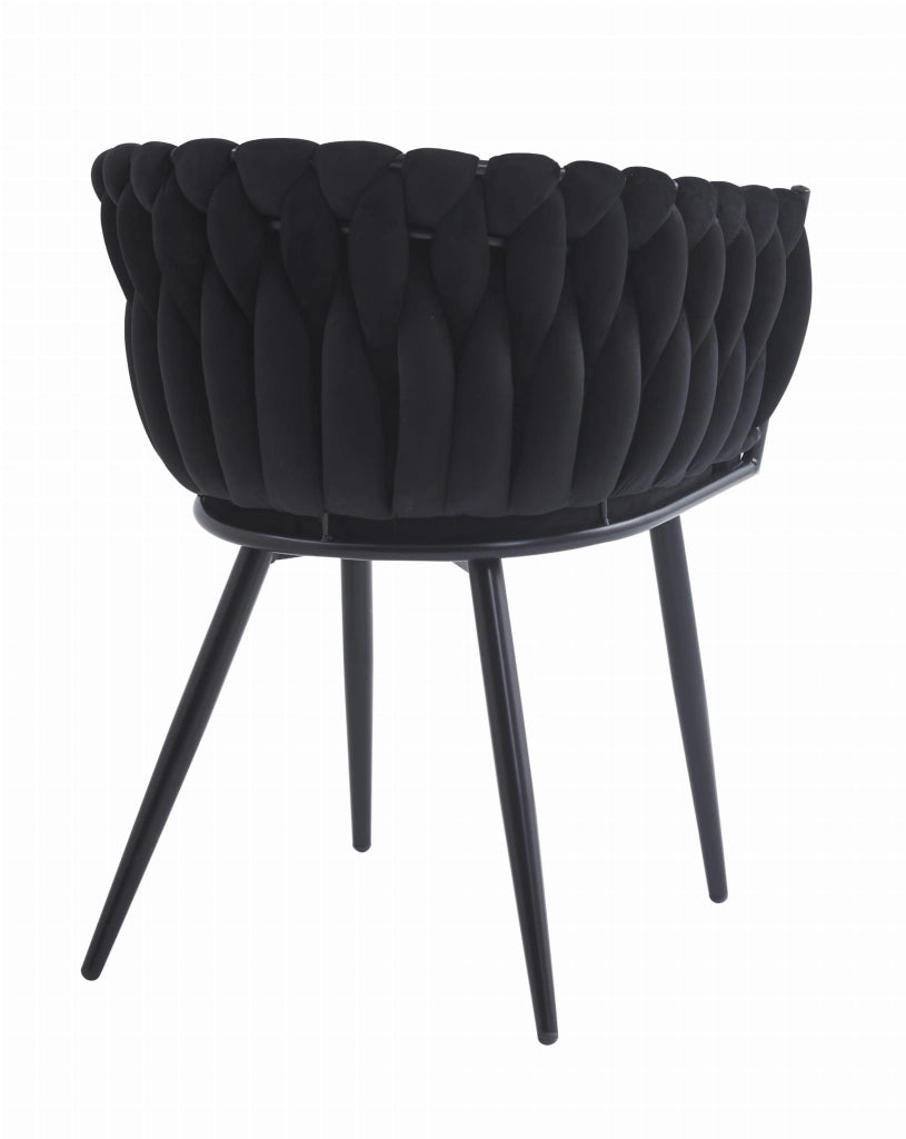 Sedia trapuntata in velluto nero Valora MAYAN x 1 | stile moderno
