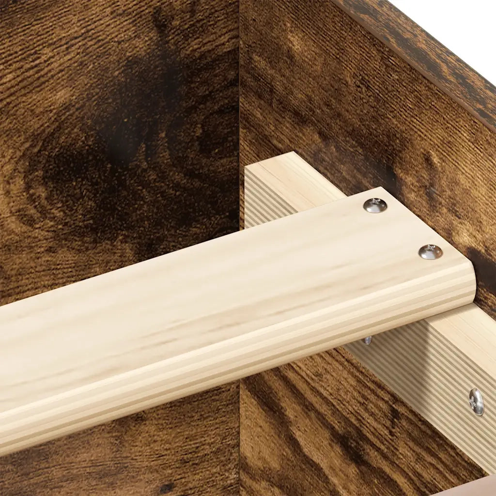 Giroletto senza Materasso-Struttura Letto Rovere Fumo 90x190 cm in Truciolato 259689
