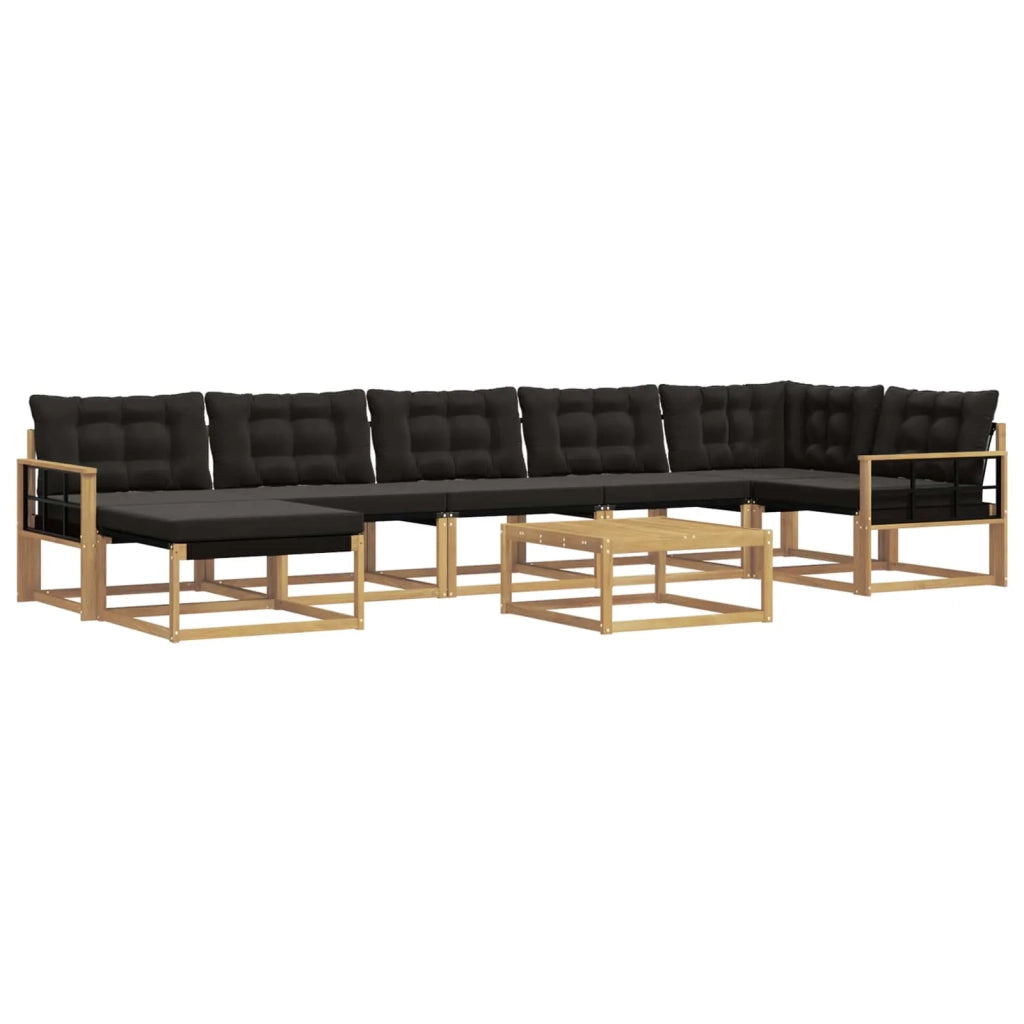 Set di divani da esterno 8 pcs Bianco e Nero 3388930