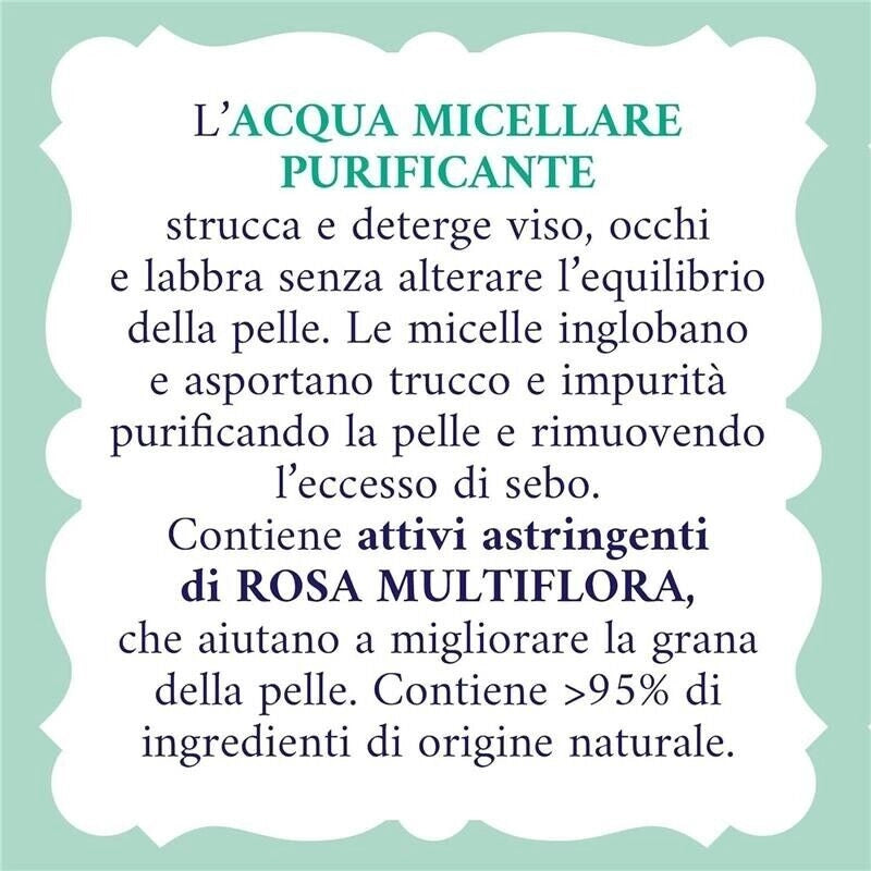 ACQUA MICELLARE ALLE ROSE 200 ML ALLA ROSA MULTIFLORA STRUCCA E OPACIZZA