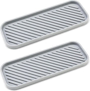 Afdruipmatten in silicone - organizzatore per vasca da bagno - grigio - 2 pezzi