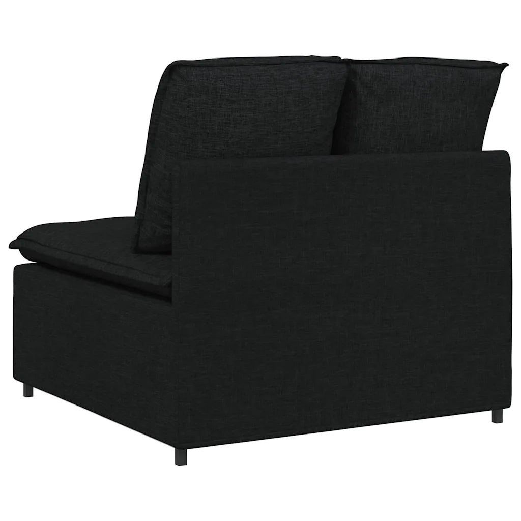 Modulo Centrale Divano Modulare con Cuscini Nero 100 cm 4104419