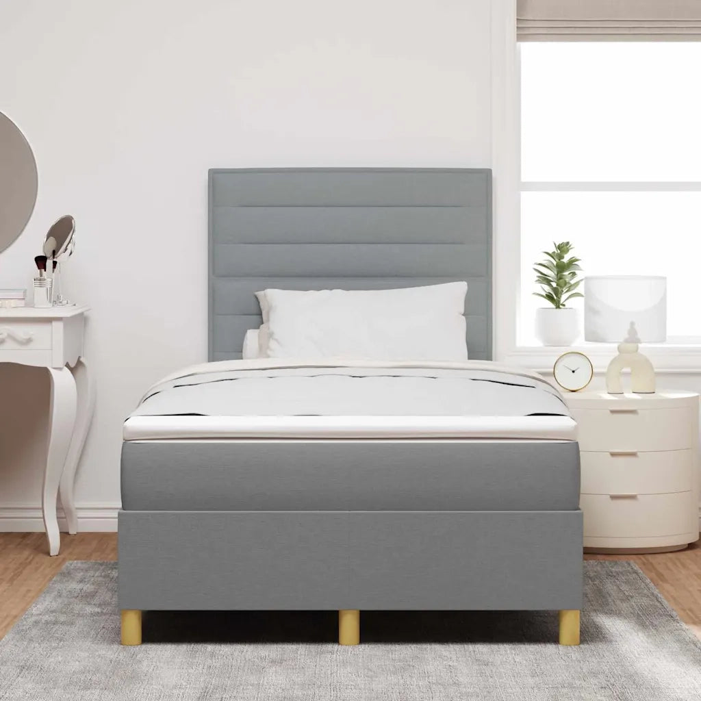 Letto a Sorgente LED Grigio chiaro 120 x 200 cm Tessuto 3343012