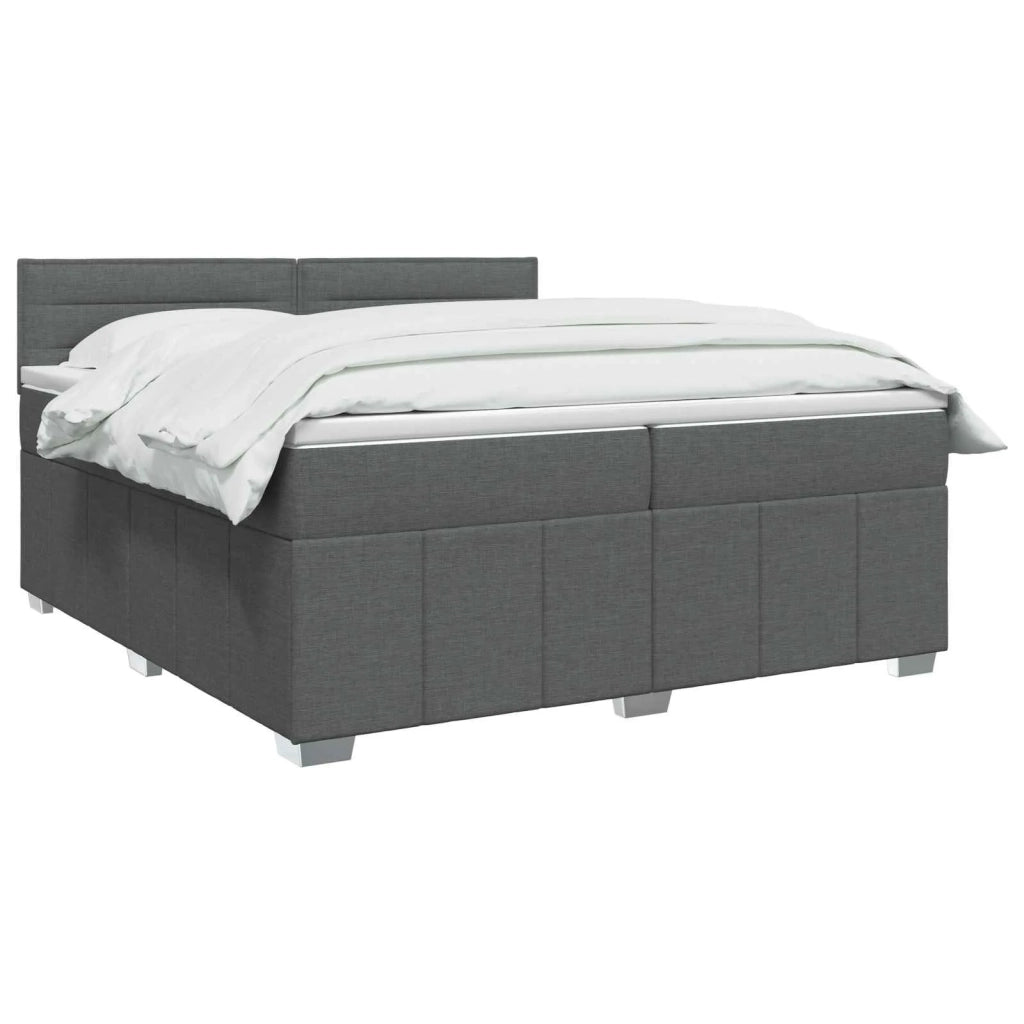 Letto box spring con materasso Grigio Scuro 200 x 200 cm 3451284