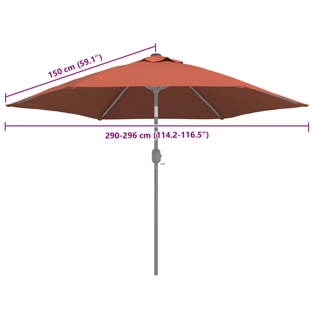 Telo di Ricambio per Ombrellone Terracotta 300 cm 313801