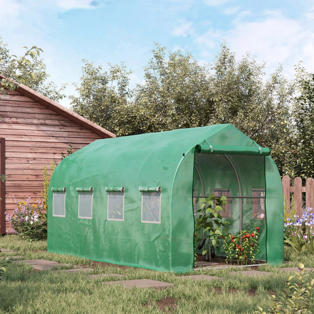 Serra Tunnel 4x2x2 m con 8 Finestre e Porta ¨C Minimal ¨C Verde