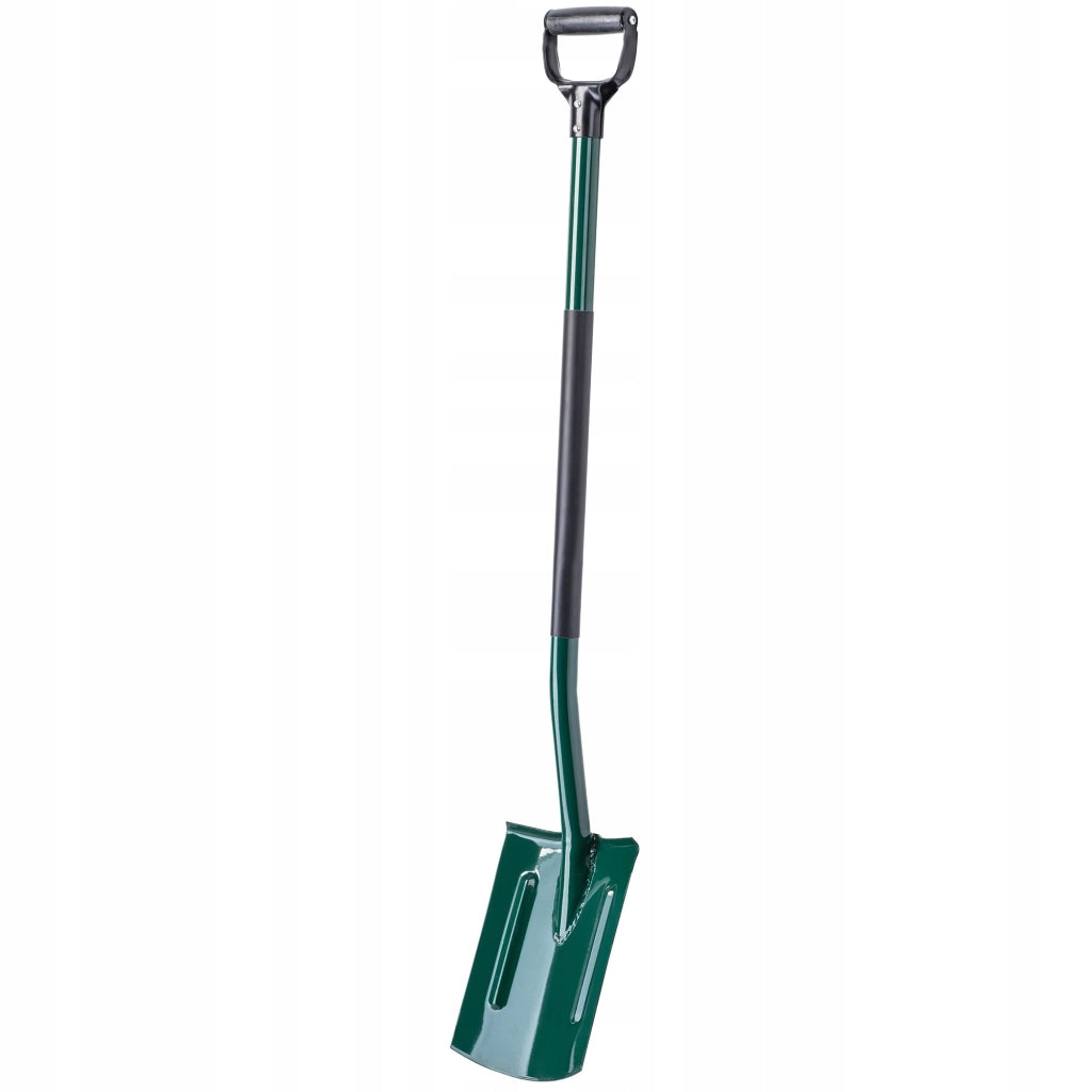 Pala dritta KADAX da giardino, 118 cm, in metallo, ergonomica e robusta.