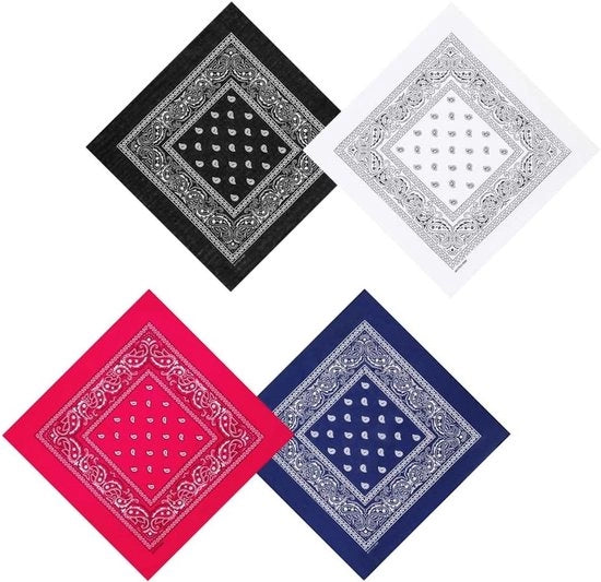 Set di bandana cowboy stile - 4 pezzi in diverse colori