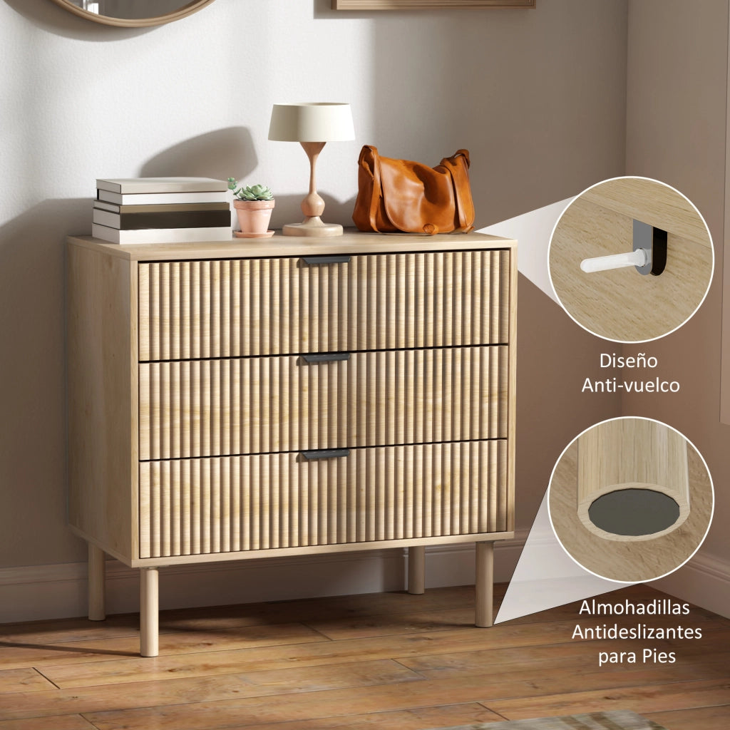 Com¨° 4 Cassetti ¨C Minimal ¨C 80x40x78 Legno Rovere