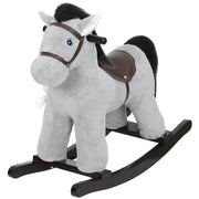 Cavallo a Dondolo per Bambini ¨C Minimal ¨C Grigio 71x26x55 cm