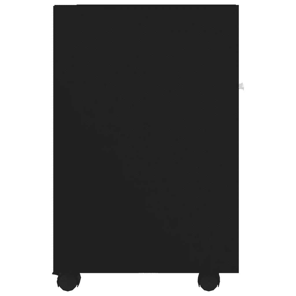 Credenza | Madia | Buffet da pranzo | Armadio da pranzo con Ruote Nera 33x38x60 cm in Legno Multistrato