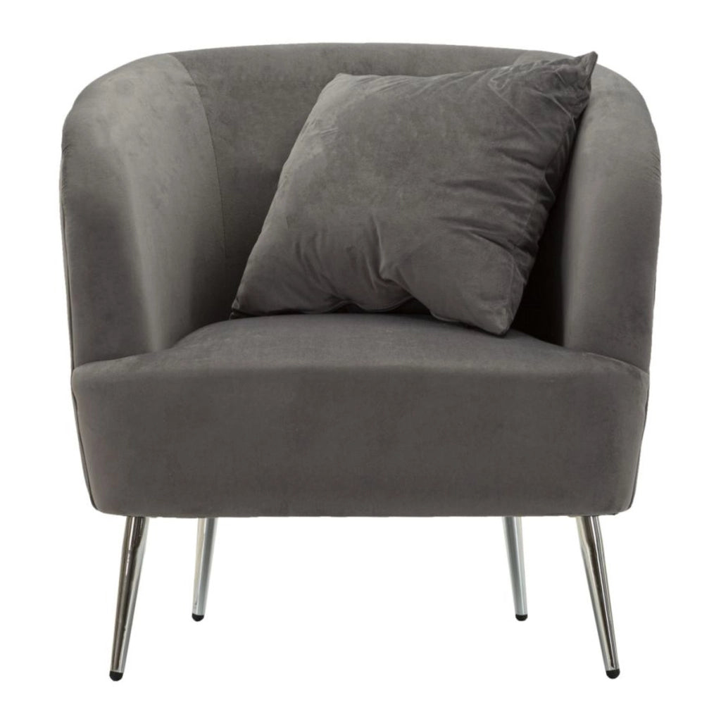 Poltrona VKH313, Grigio, Legno, 73x66x78 cm