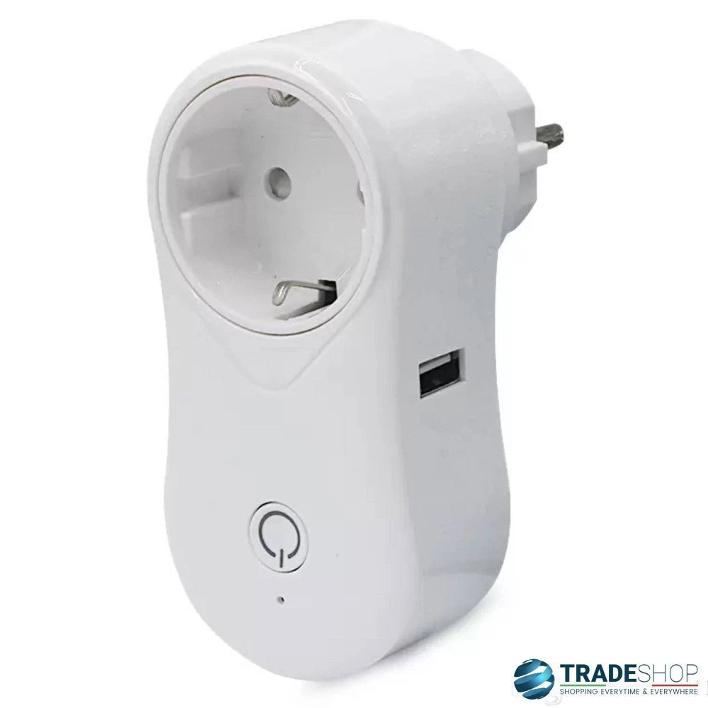 Trade Shop - Presa Intelligente Wifi Smart Plug Spina Compatibile Google Home Alexa Echo Usb -