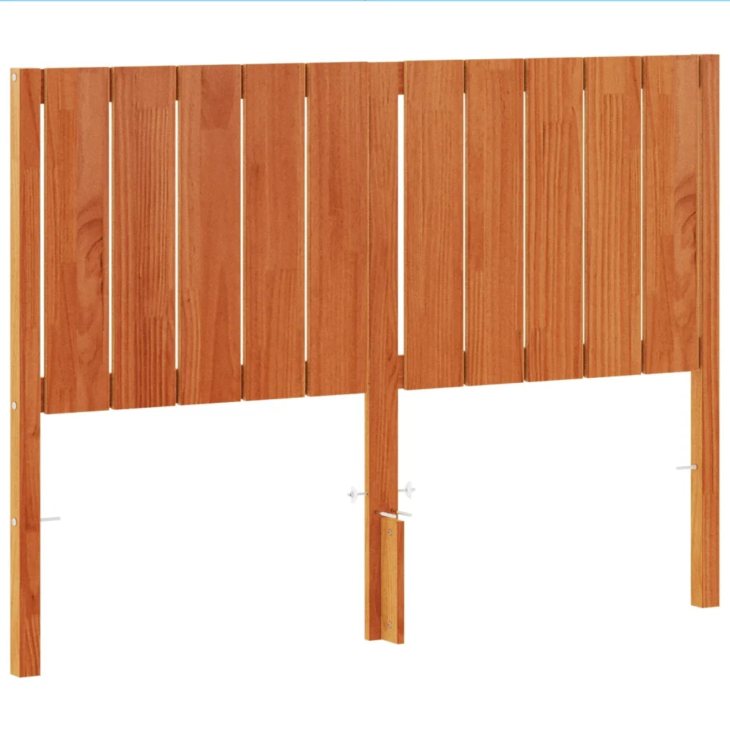 Testiera Marrone Cera 135 cm in Legno Massello di Pino 844343