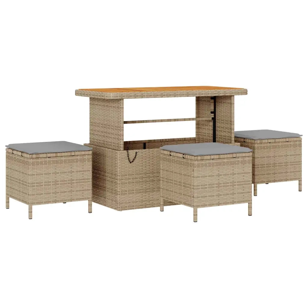 Set Divano da Giardino 10 pcs Beige polyrattan