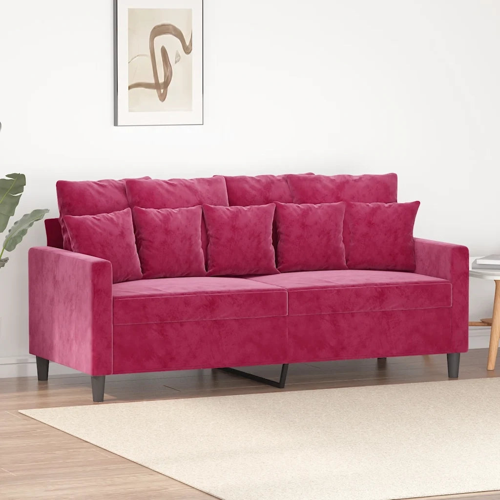 Divano a 2 Posti-Sofa 2 Posti Rosso Vino 140 cm in Velluto 164019
