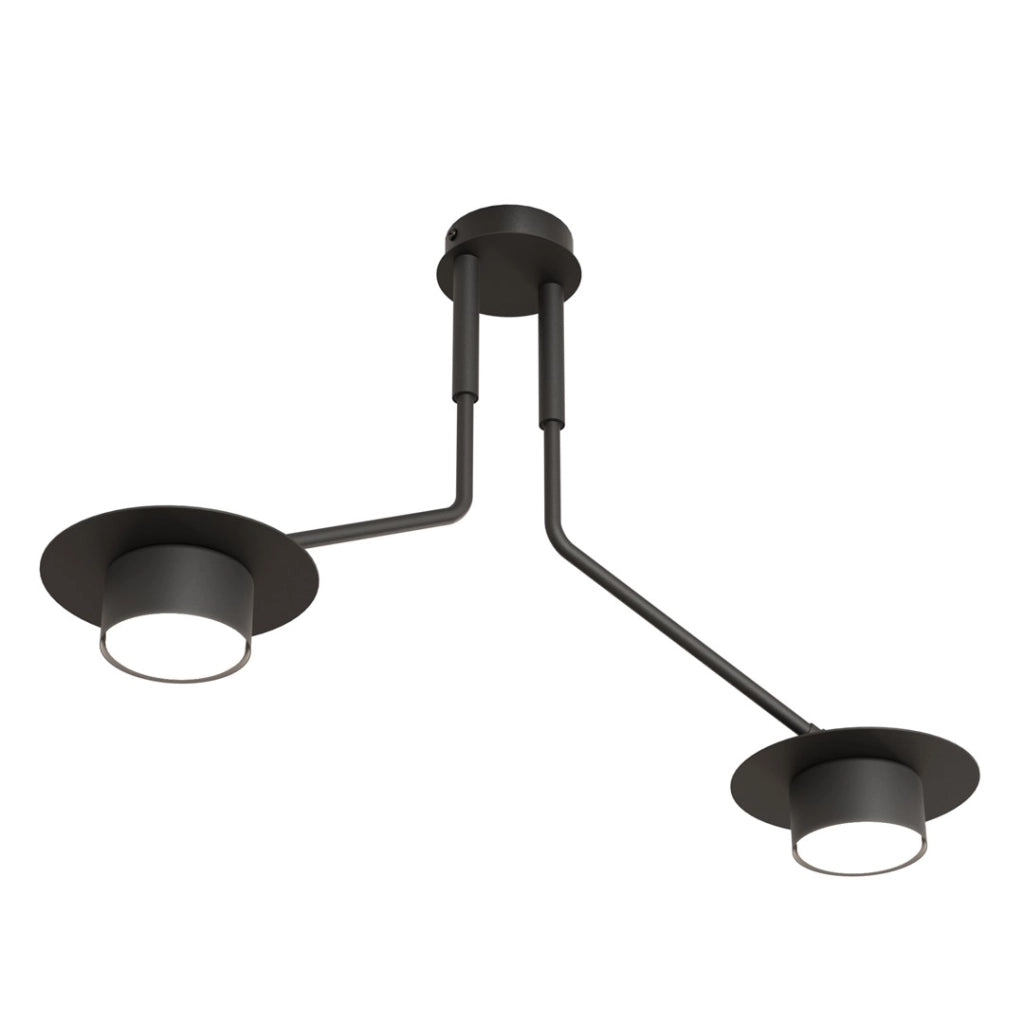 Plafoniera nera geometrica a bracci MIZU 2xGX53 Emibig