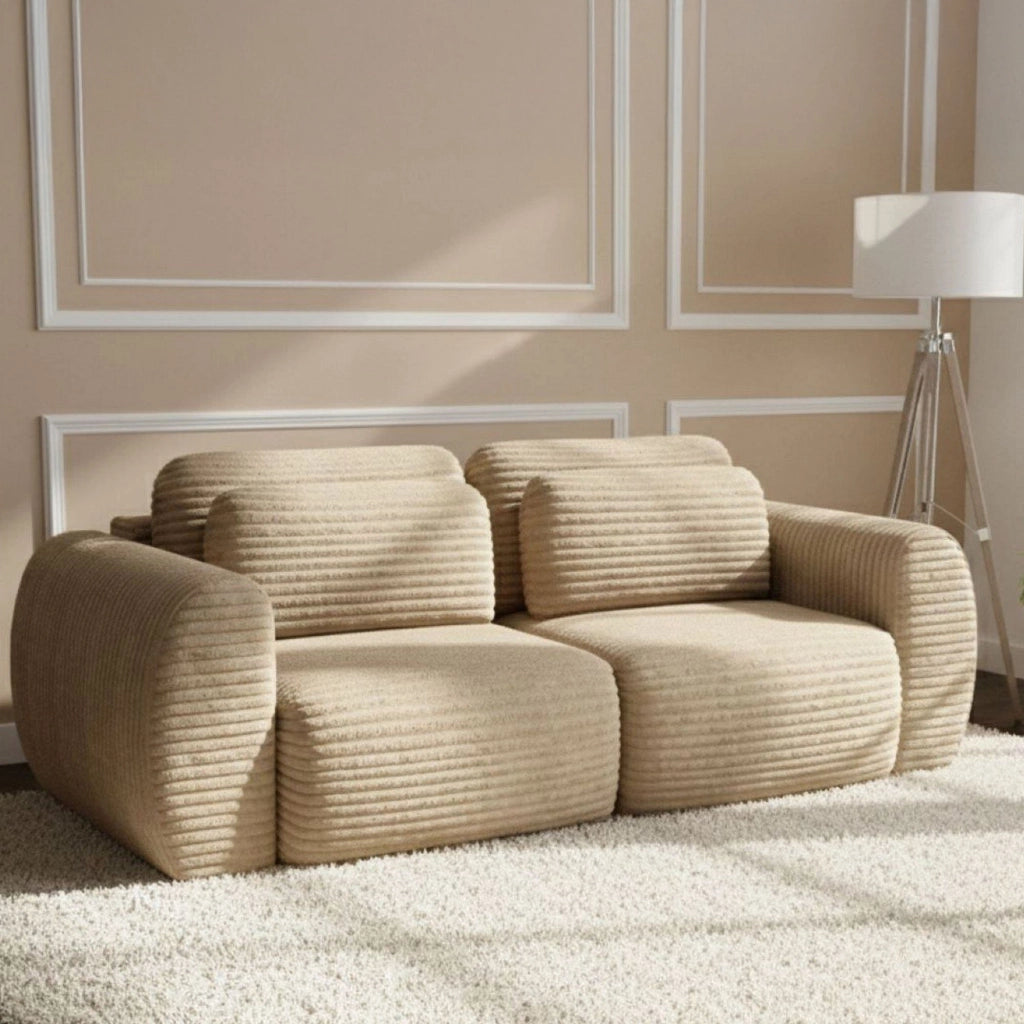 Golgi, Divano Letto 2 Posti Contenitore, 266x121 cm Beige