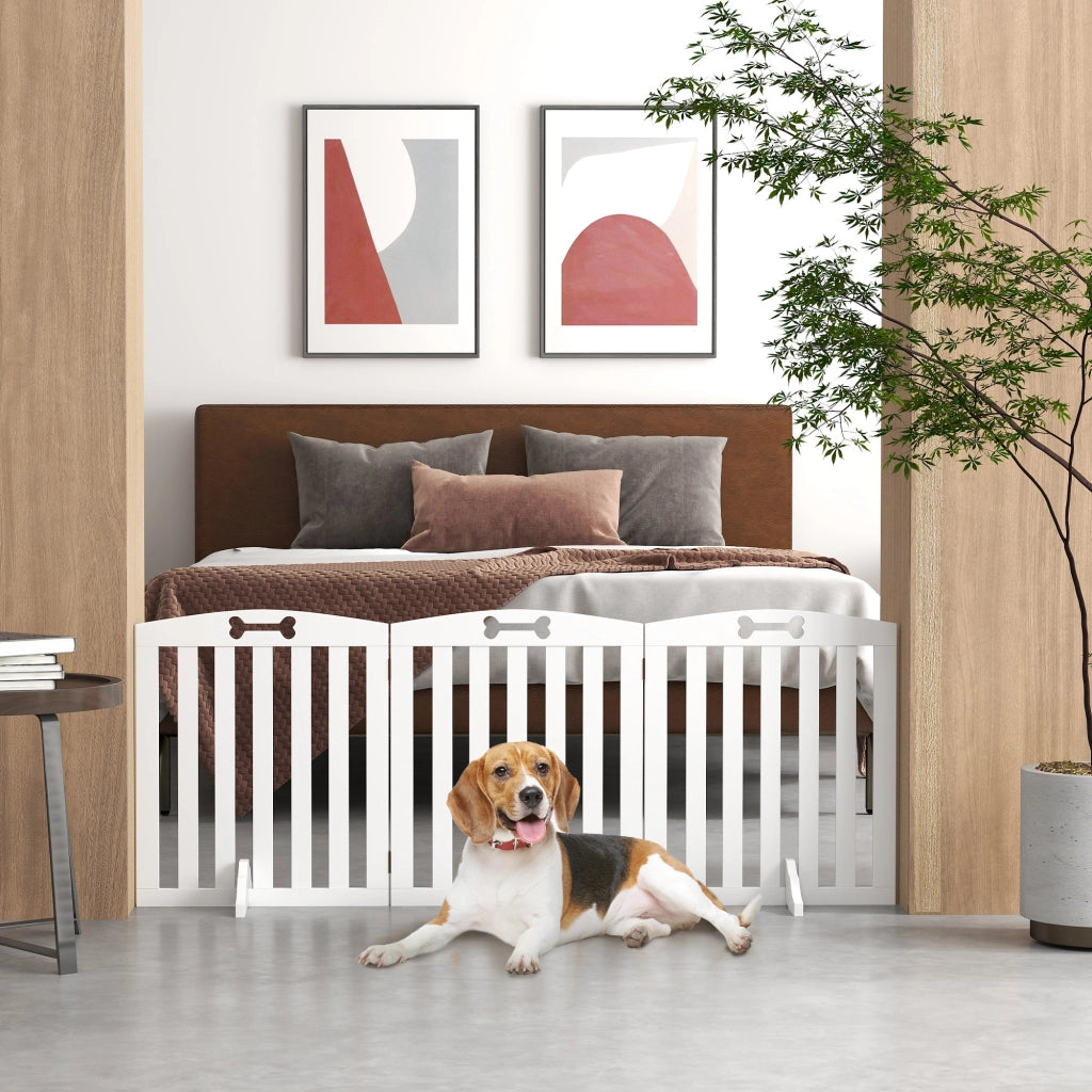Barriera di Sicurezza per Cani Pieghevole ¨C Minimal ¨C Bianco 155 cm