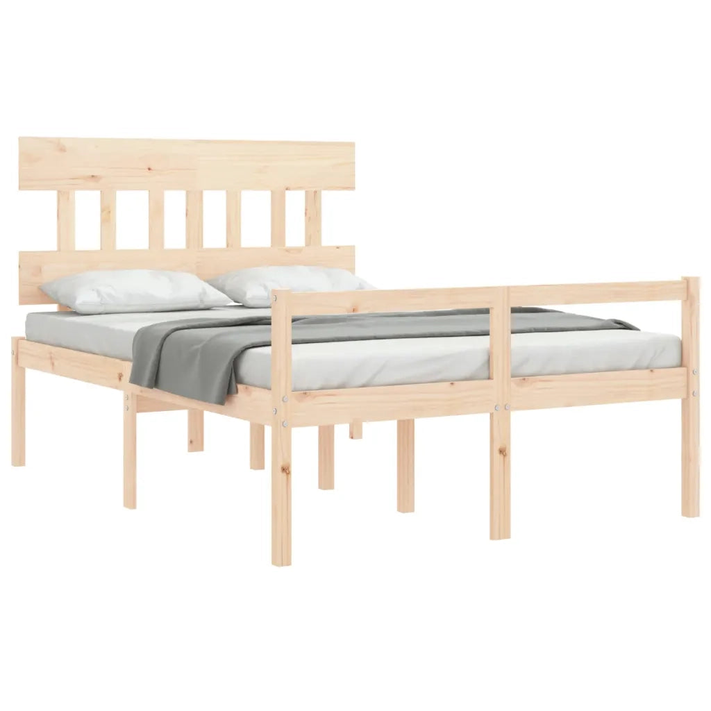 Letto per Anziani con Testiera 140x190 cm in Legno Massello 3195396