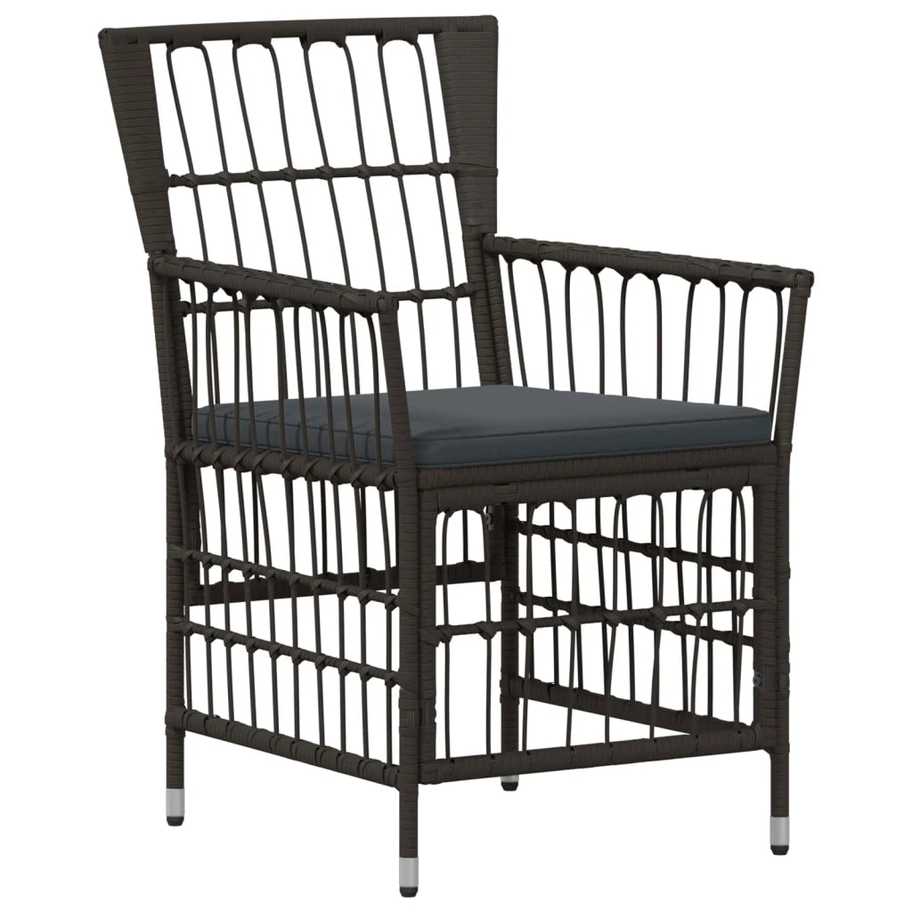 Set da pranzo per esterni 9 pz Nero polyrattan 3448944