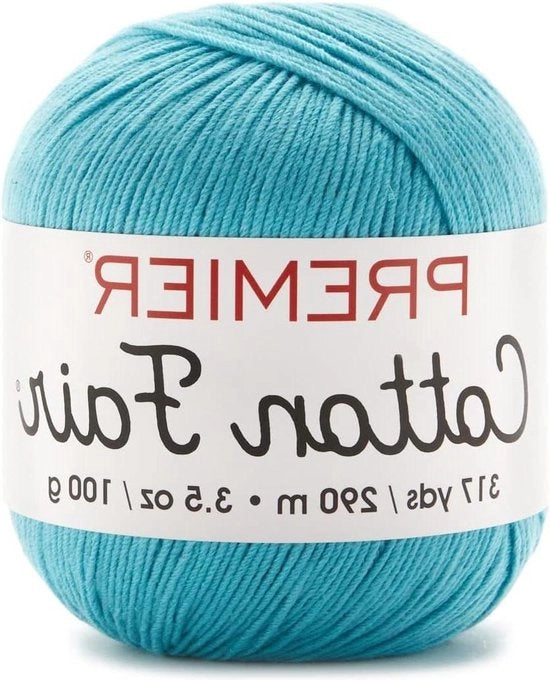 Filato di cotone Fair Plain - Blu Turquesa Multicolore - 9,5 x 9,5 x 10,2 cm