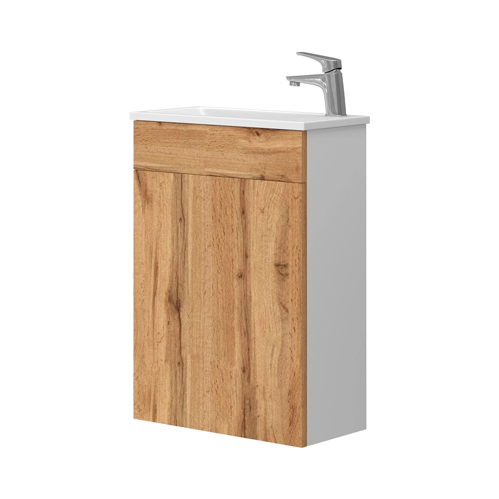 Vicco Set mobili bagno Quercia dorata 2 parti, con lavabo