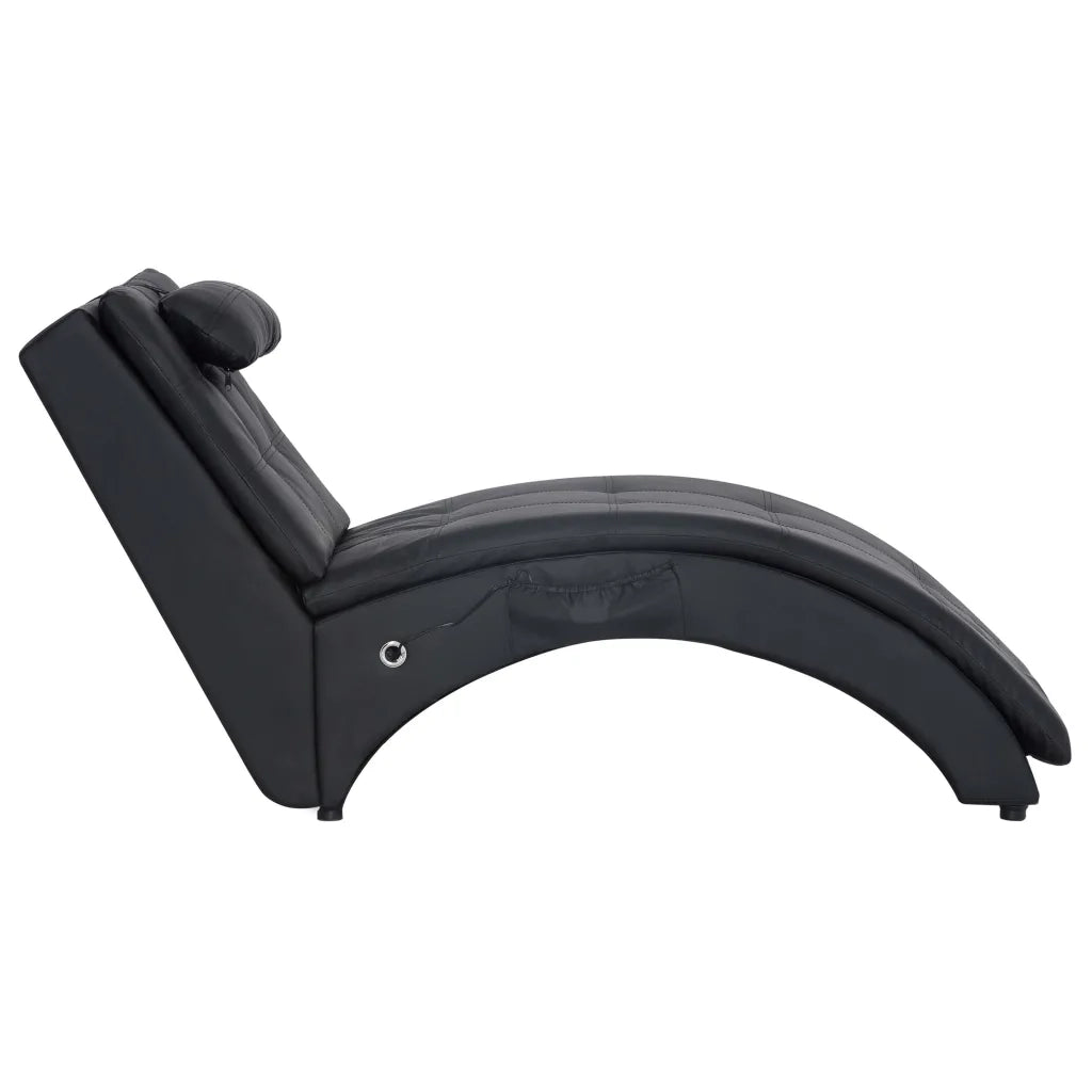 Sdraio Massaggiante con Cuscino Nero in Similpelle 281344