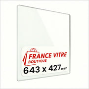 643 x 427 x 4 mm - Vetro per stufa a legna - vetro camino di ricambio - vetro per caminetto resistente al fuoco - France Vitre