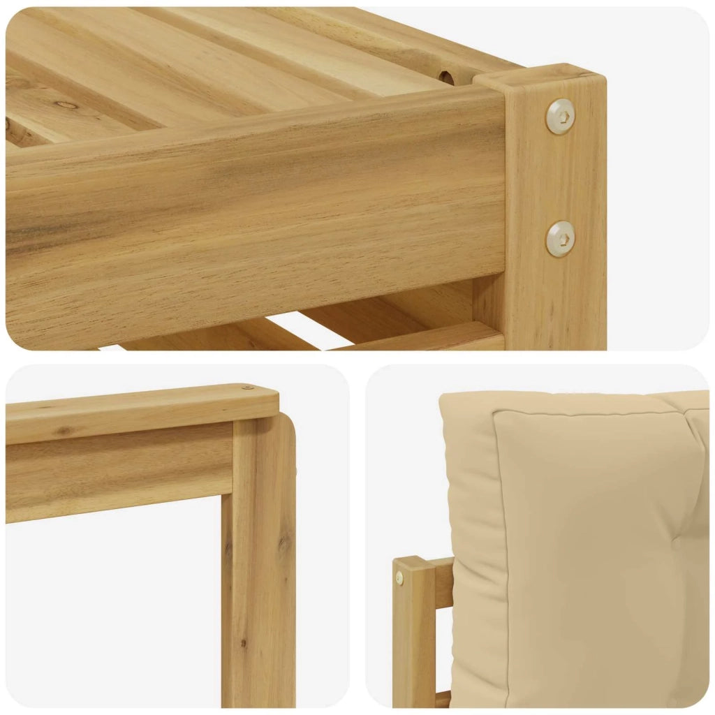 Set di divani da esterno con cuscino 8 pcs Bianco e Beige 3390953