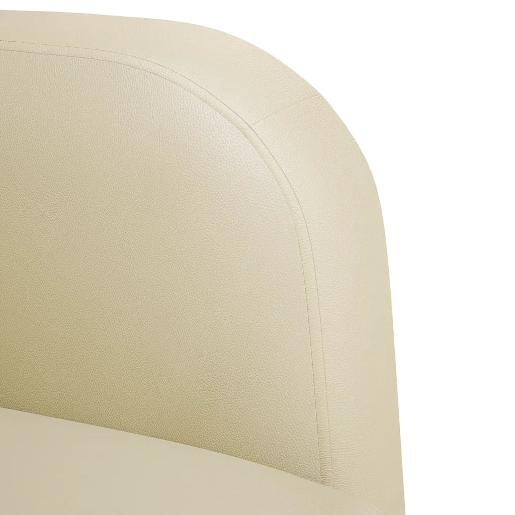 Divano Poltrona | Sedia con Braccioli Crema 54 cm in Similpelle